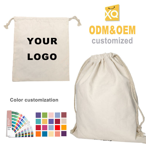 Custom Printed Canvas Drawstring Bag Promotional