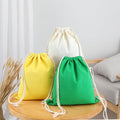 Custom Cotton Canvas Drawstring Bag Natural White
