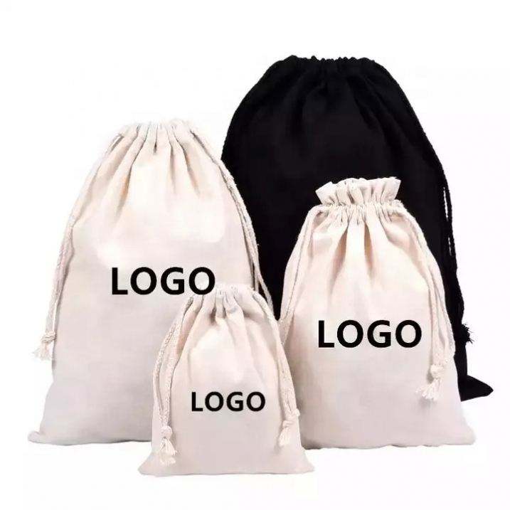 Small Muslin Drawstring Gift Bag Jewelry Pouch